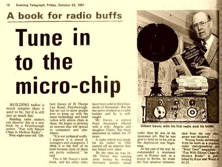 Rather than Davey's 'first radio' as captioned,
could this be the set, built by a family friend,
that sparked his first interest in radio?