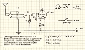 Paul Kelley's schematic for his radio.